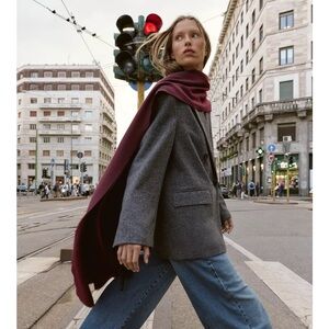 Zara Gray over sized double breasted blazer